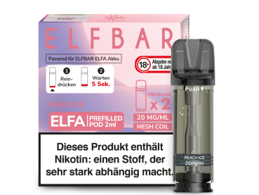 Elfbar Elfa Pods Peach Ice 2er-Pack – Fruchtig-kühler Dampfgenuss bei Emma Trade GmbH für Tankstellen und Kioske